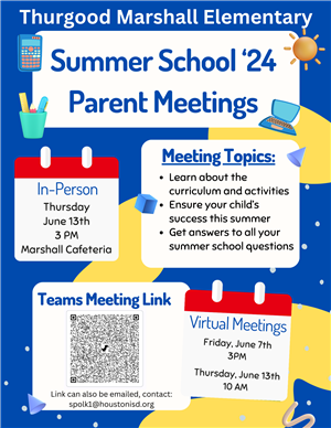 Summer School 2024 Parent Meeting English